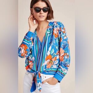 Maeve Elan Scarf Printed Blouse from Anthropologie